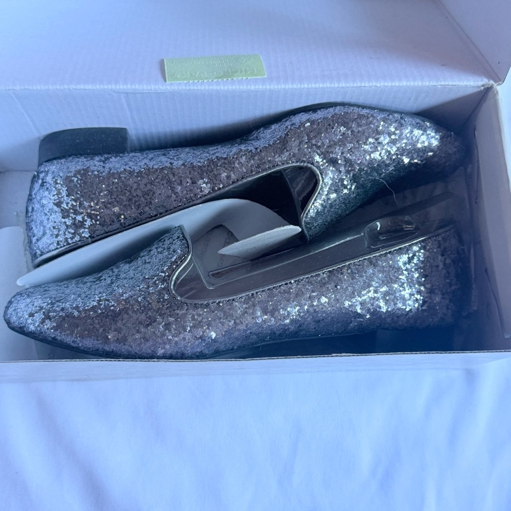 Aldo Silver Glitter Heels Buschur Women’s Size 38B - Picture 3 of 5